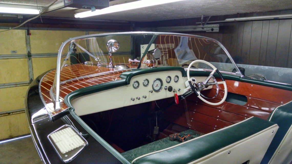 1963 Century boat interior and sound system installed at Sound Investment in Columbus Ohio
