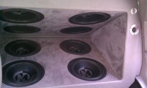 8 Subwoofers In Cadillac Escalade 8 subwoofers installed in a Cadillac Escalade at Sound Investment in Columbus Ohio